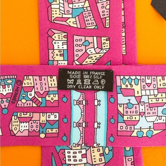 ❌SOLD❌HERMES Rive Droite Rive Gauche Silk Twilly Bandeau Set - Rose - Picture 6 of 7